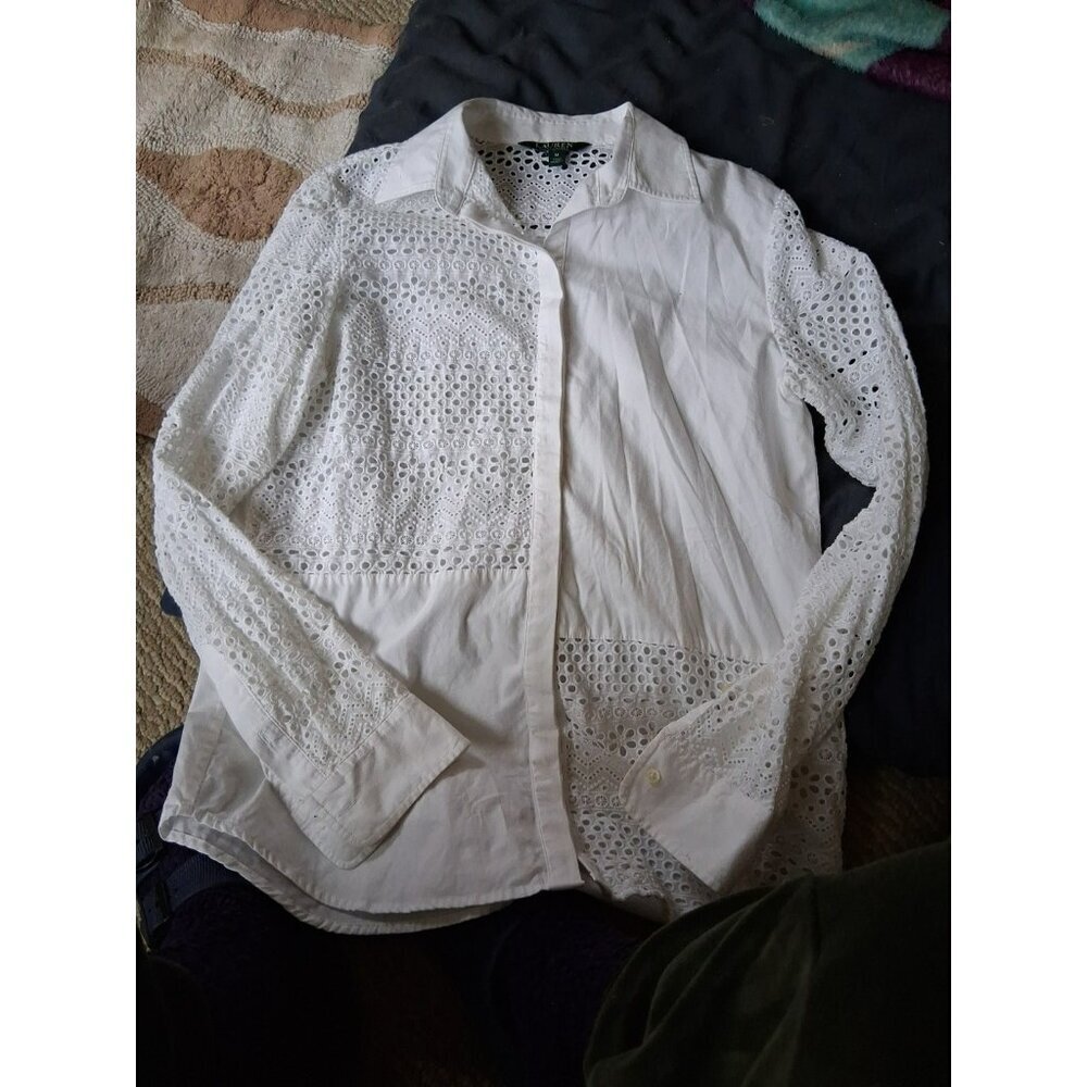 Lauren Ralph Lauren embroidered women's shirt cotton M